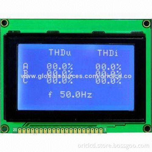 STN Negative Blue 128 x 64 Pixels Graphics LCD Module with White LED Backlight